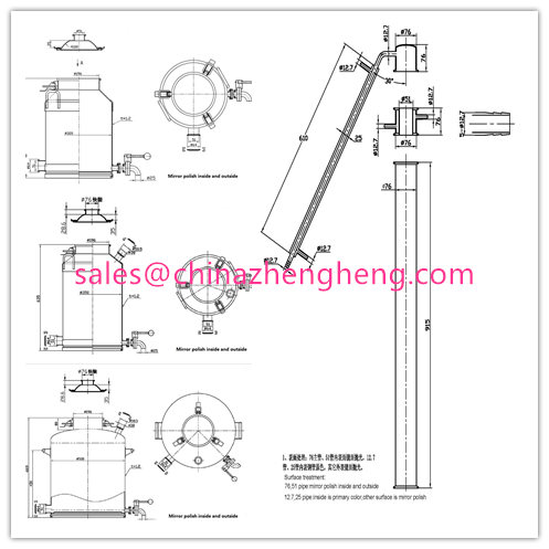 Stainless Steel Alcohol Distiller with Reflux Tower