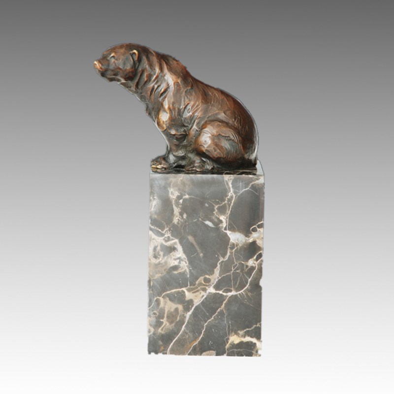 Animal Little Statue Sitting Bear Bronze Sculpture Tpal-278