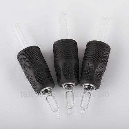 Black Silicone Disposable Tattoo Grip with Clear Tip