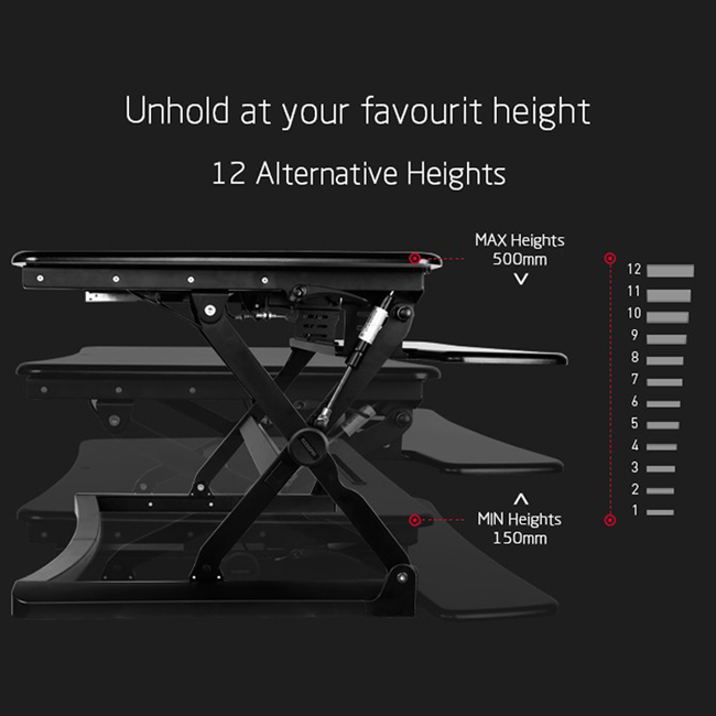 Sit Stand Desk Riser Foldable Notebook Desk Stand with Keyboard Tray