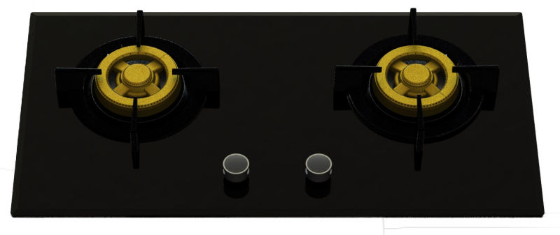 Supreme Unique Two Brass Burner Gas Stove (8mm Glass)