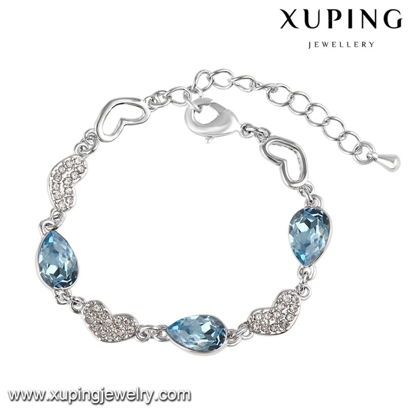 74566 Xuping Fashion Cubic Zirconia crystal From Swarovski Jewelry Bracelet in Rhodium-Plated