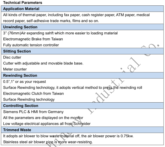 Plane Paper ATM Paper Thermal Paper Slitter Rewinder