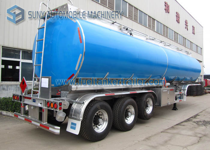 40000L Shiny Aluminum 3 Axle Tank Truck Trailer