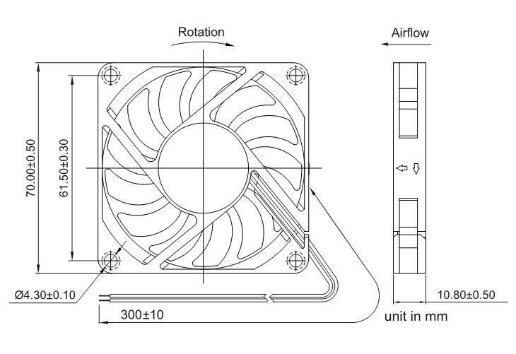 High Air Impedance DC7010 Cooling Fan for High Temperature Environment