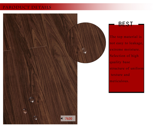 Vinyl 12.3mm E0 AC4 Embossed Walnut Laminated Wood Wooden Laminate Floor