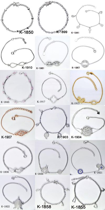 Fashion Jewellery 925 Silver Bracelets for Young Ladies.