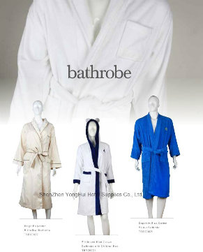 Trendy Design High Quality 100% Cotton Terry Hotel or Home Bath Bathrobe