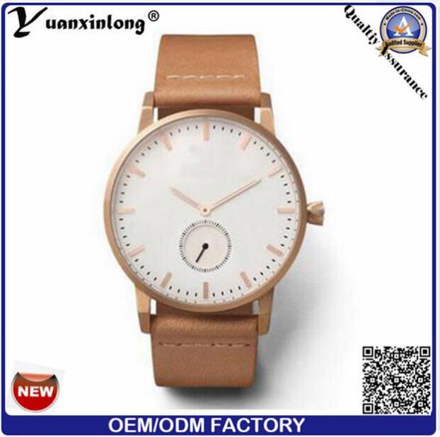 Yxl-018 2016 Hot Sale Small Hand Watch Women and Man Geunine Leather Straps Simple Watch