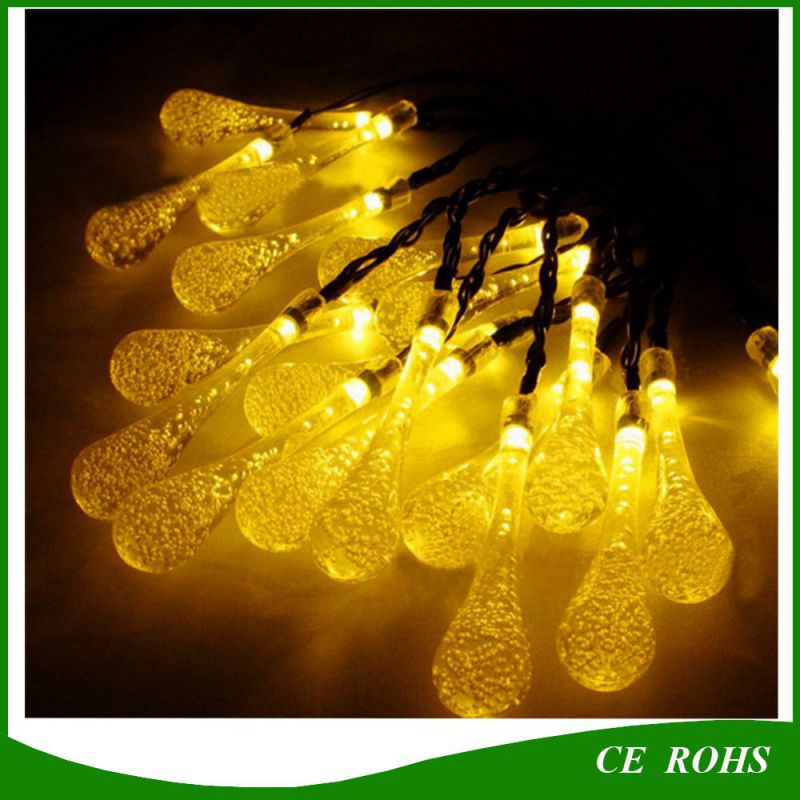 20/30 LED Solar Powered Water Drop String Lights LED Fairy Light for Wedding Christmas Party Festival Outdoor Indoor Decoration