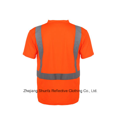 Safety Reflective Short Sleeve Polo Shirt with V Neck