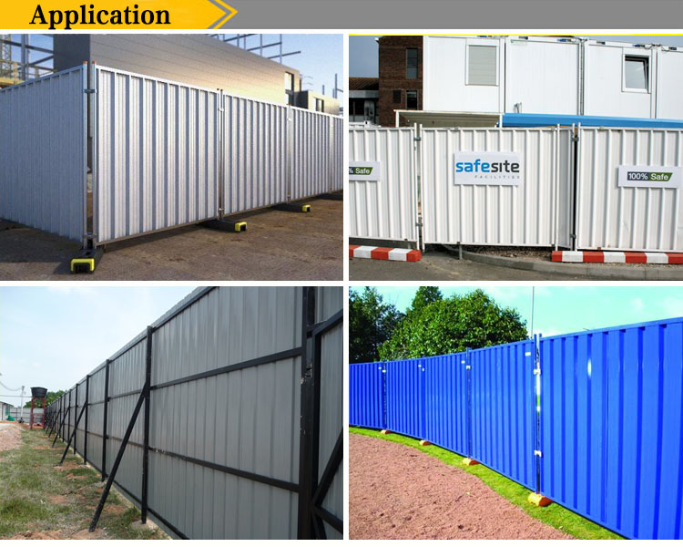 Construction Sites Colorbond Solid Steel Temporary Hoarding Fence