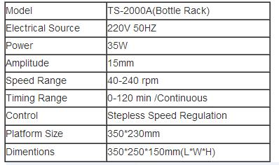 Electric Decolorizing Orbital Shaker Ts-2000A (Bottle Rack)