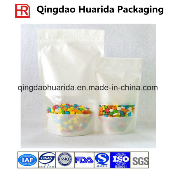 Food Packaging Recycled Stand up Plastic Candy Bag with Zipper