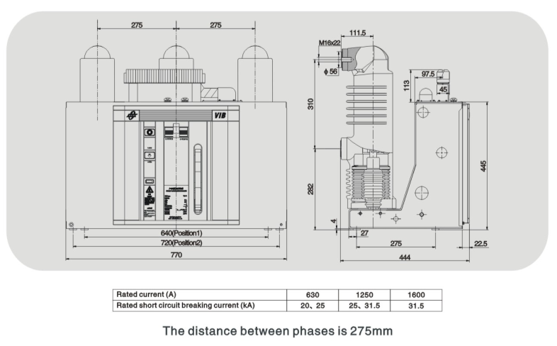 Vib 24kv Indoor Hv Vacuum Circuit Breaker