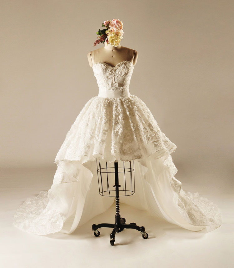 Short Wedding Dress with Court Train