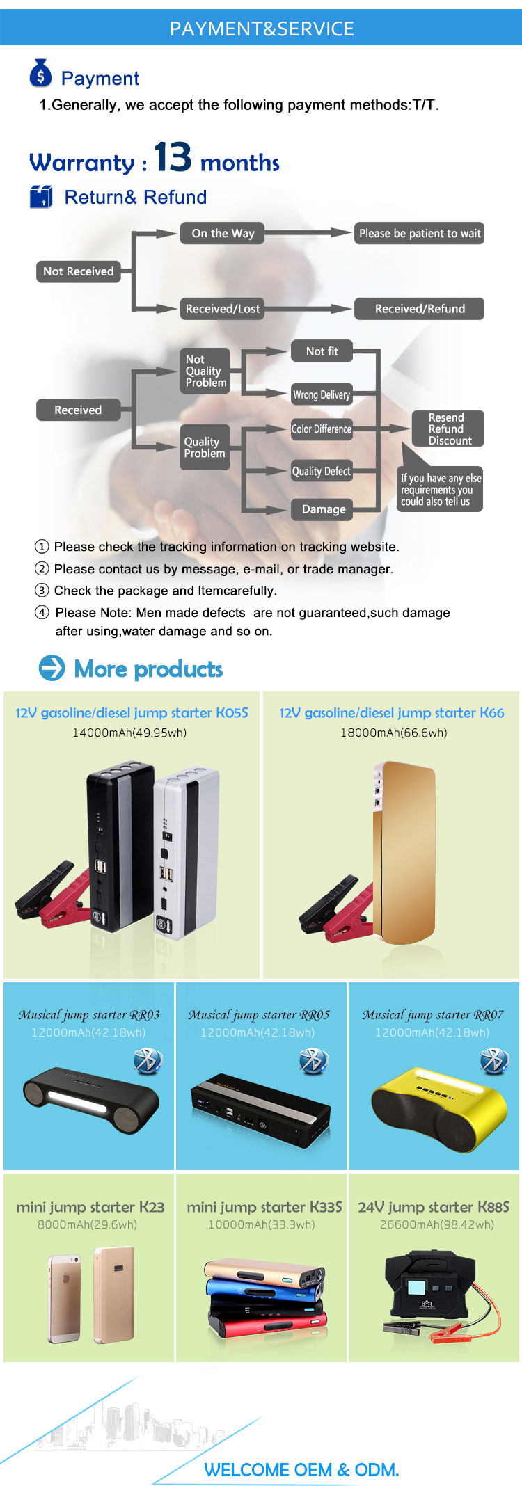 Car Li-ion Battery Power Bank Jump Starter Lithium Battery