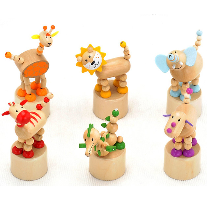 2015 Hot Sale Toy Spring Animal, Wooden Toy Spring Animal for Baby, Educational Toy Animal Spring W06D077