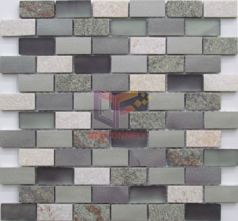 Strip Shape Aluminium and Quartz Mixed Morden Design Mosaic (CFA109)