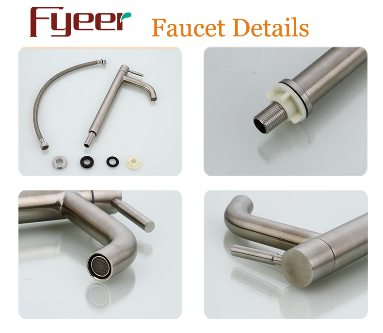 Fyeer High Body Cheap Cold Only Stainless Steel Basin Tap