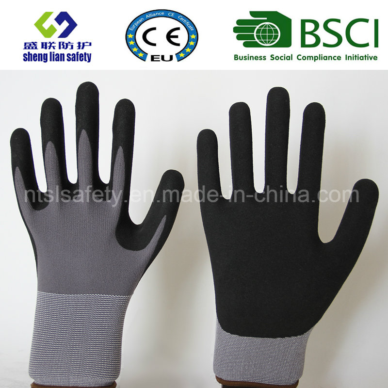Nitrile Coating, Sandy Finish Safety Work Gloves (SL-NS110)