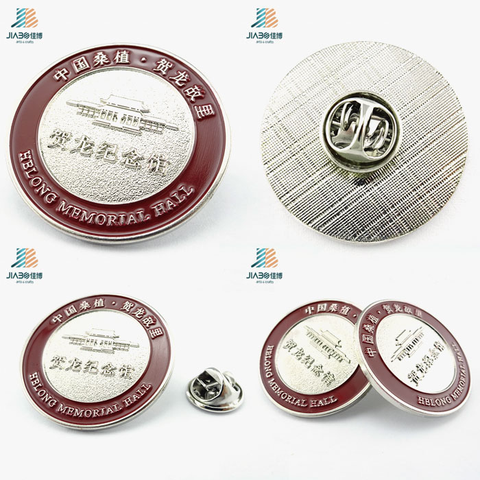 Top Sell Alloy Casting Enamel 3D Custom Silver Button Pin for Souvenir