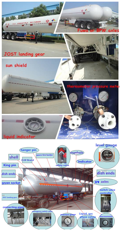 54, 000 Liters LPG Tanker Trailer, LPG Gas Tanker, LPG Trailer 25mt for Sale