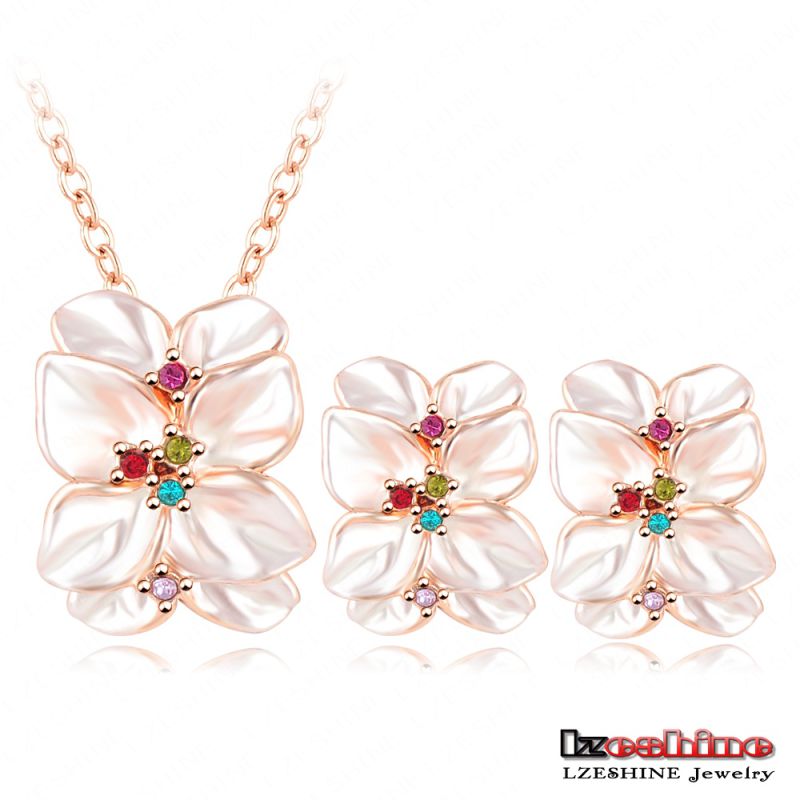 Fuchsia Enamel Flower Jewelry Sets Women (ST0001-A-3)