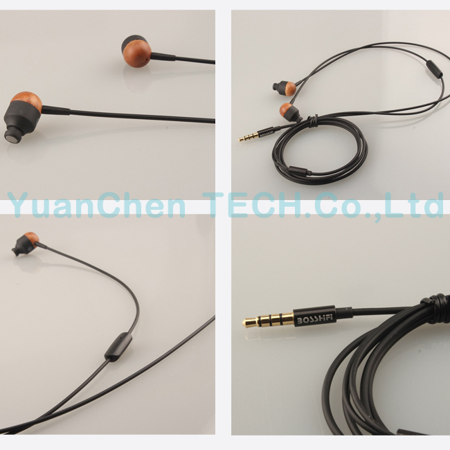 Wooden Earbud in-Ear Earphone for Mobile Phone MP3 Player