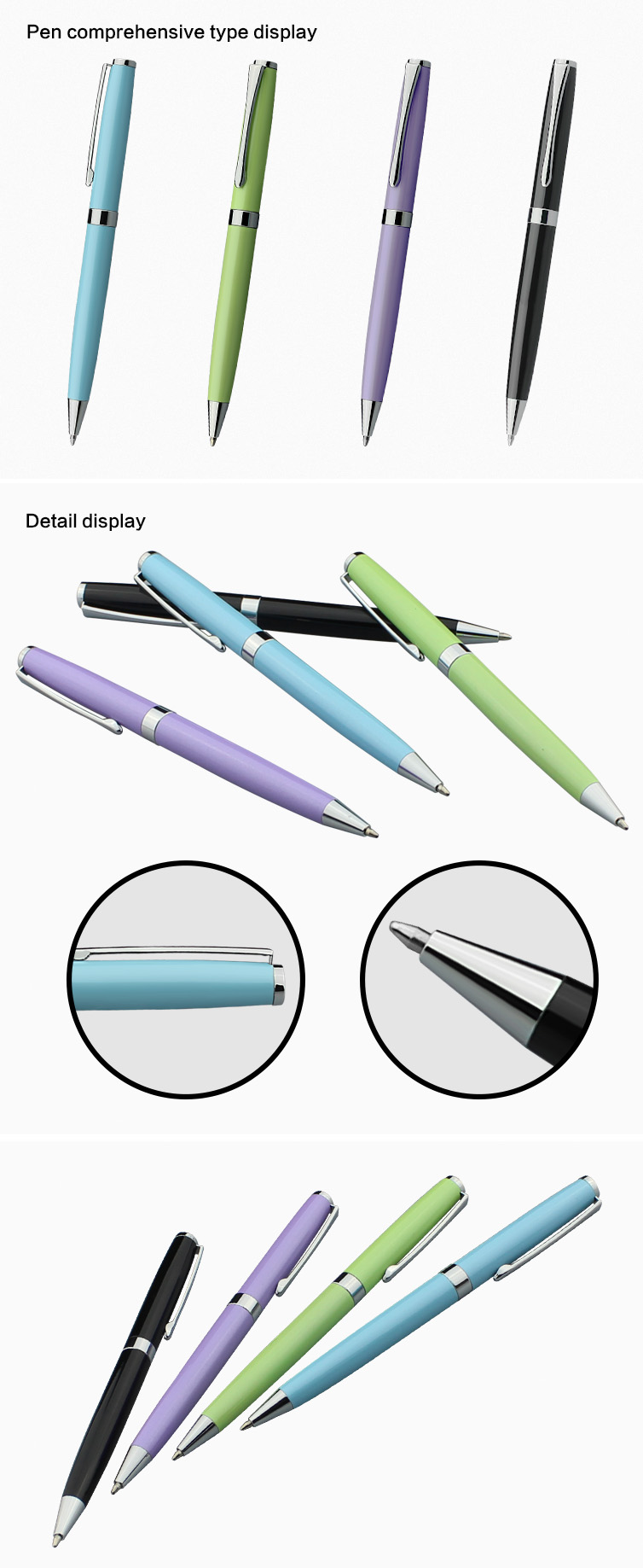 Silver Line Metal Pen for Wholesales School Supplies