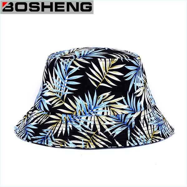 Cotton Twill Bucket Hat with Poker Pattern Print