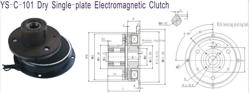 2.5nm Ys-C-2.5-101 Dry Single-Plate Electromagnetic Clutch