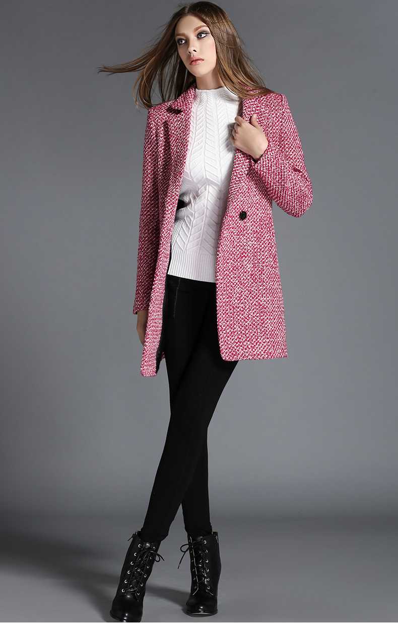 Slim Women's Winter Wool Coat Woman Fashion Formal Coat