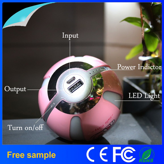 10000mAh Li-Polymer Battery Magic Ball LED Lighting Power Bank Charger