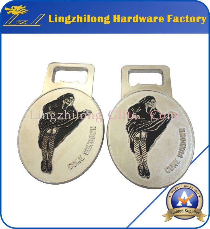 Zinc Alloy Soft Enamel Silver Bottle Opener