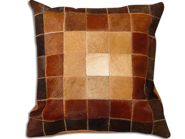 Natural Leath Cowhide Patch Decoration Cushions