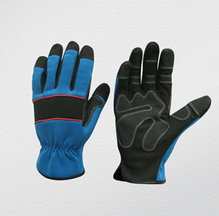 Mirco Fiber PVC Palm Mechanic Work Gloves (7222)