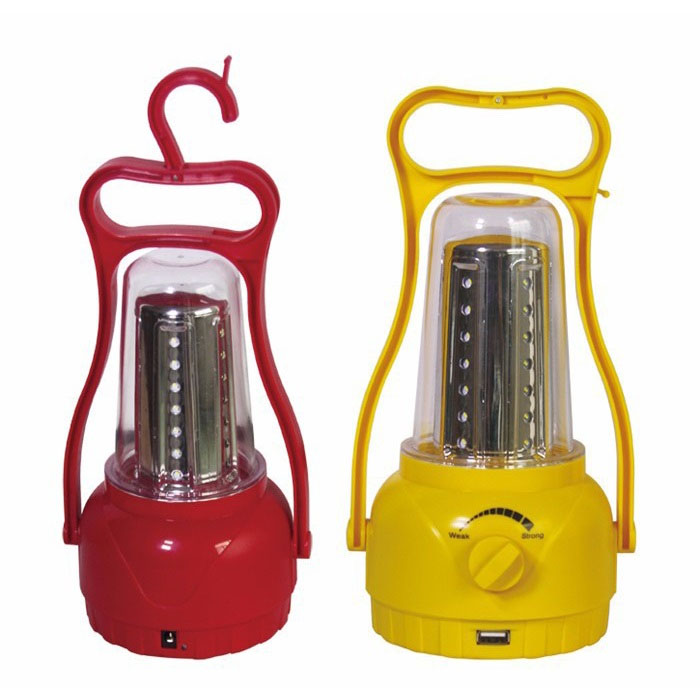 Adjustable Brightness Outdoor Solar Hand Lamp / Portable 35 LEDs Camping Lantern Rechargeable Emergency Solar Light