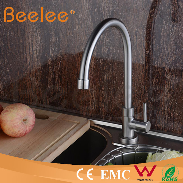 Stainless Steel Single Lever Goose Neck Kitchen Water Faucets