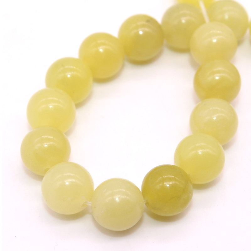 Hot-Selling New Arrival Natural Gemstone Loose Strand 4 6 8 10 12mm Natural Lemon Jade Stone Rough