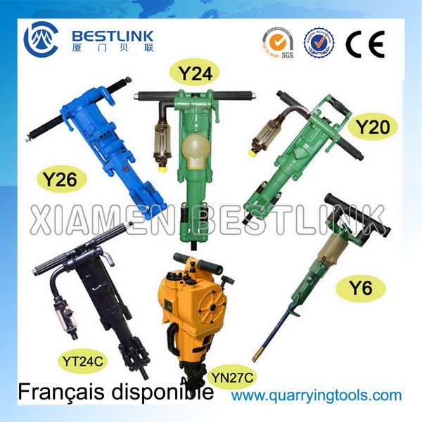 Portable Vertical Pneumatic Hand-Held Rock Drill Y20/Y24/Y26