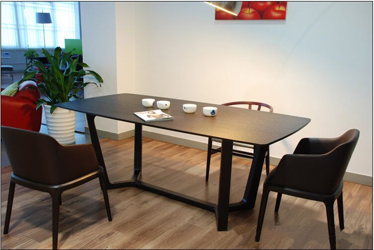 Home Design Furniture Wooden Dining Table with Matal Leg
