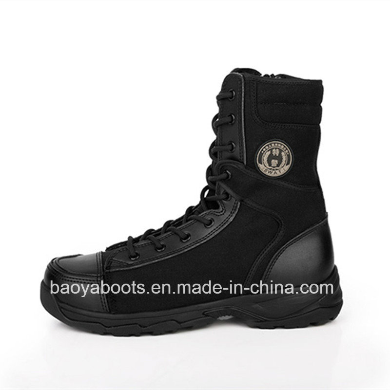 Black Nylon Fabric Police Tactical Boots Army Boots (2001)