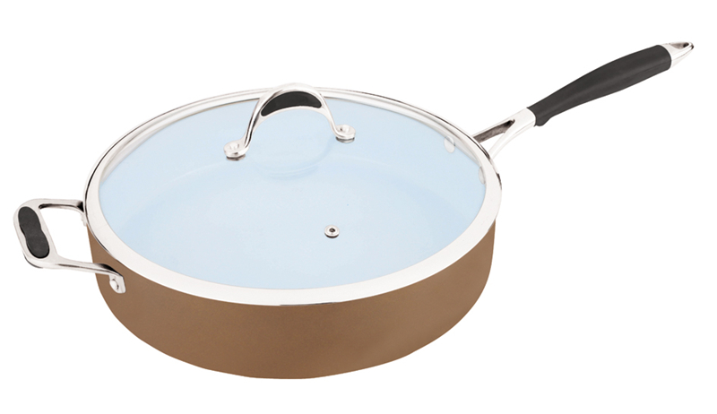 Aluminum Straight Body High Fry Pan with Glass Lid 30cm