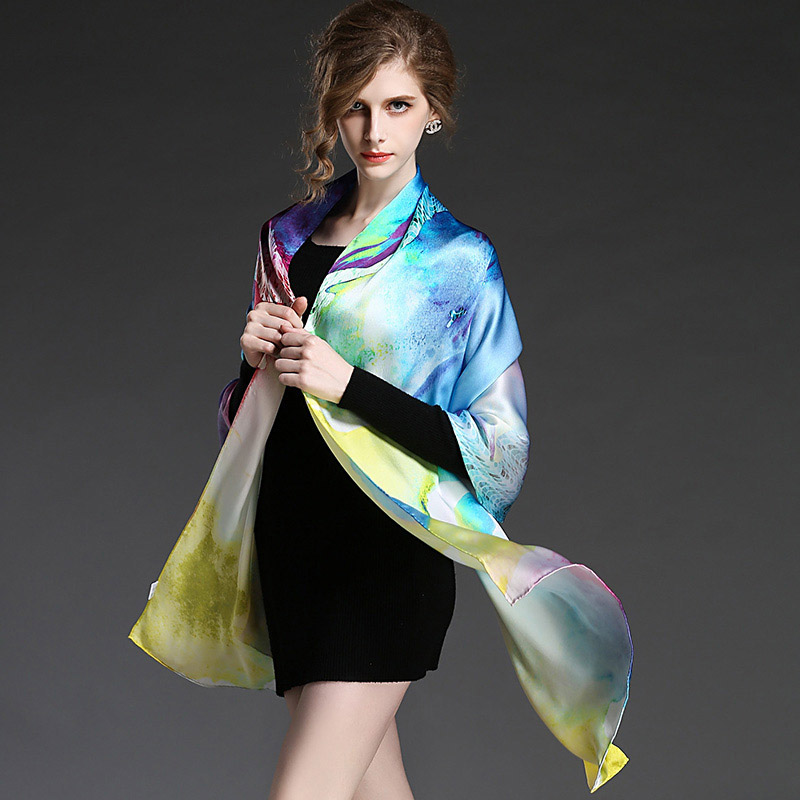 Ms Elegant Silk Digital Printing Muffler Scarf Sp2274-4