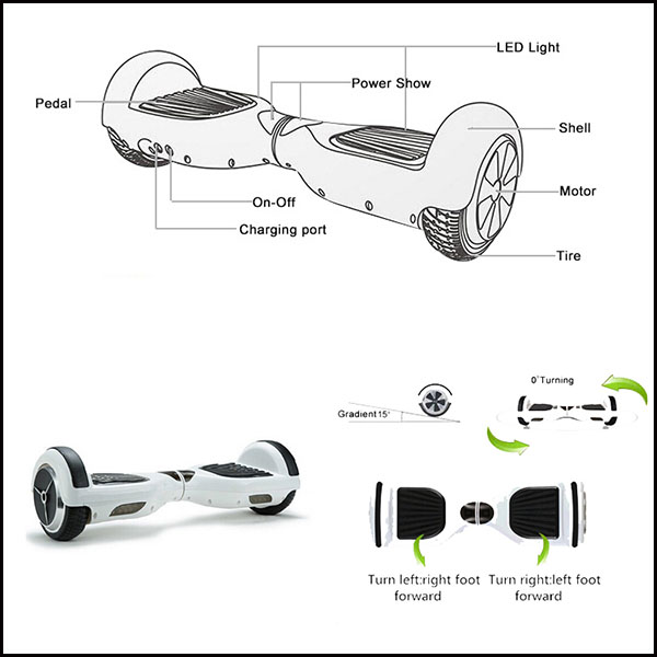 Two Wheels Electric Self Balancing Scooter