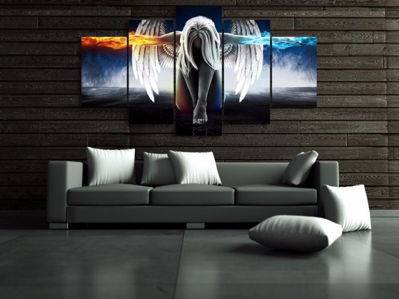 HD Printed Angeles Girls Anime Demons Painting Canvas Print Room Decor Print Poster Picture Canvas Wall Art Mc-001