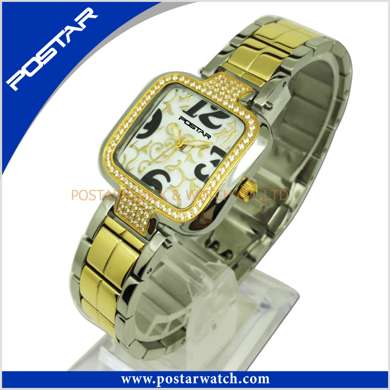 Two Tone Plating Famous Brand Stainless Steel Ladies Watch