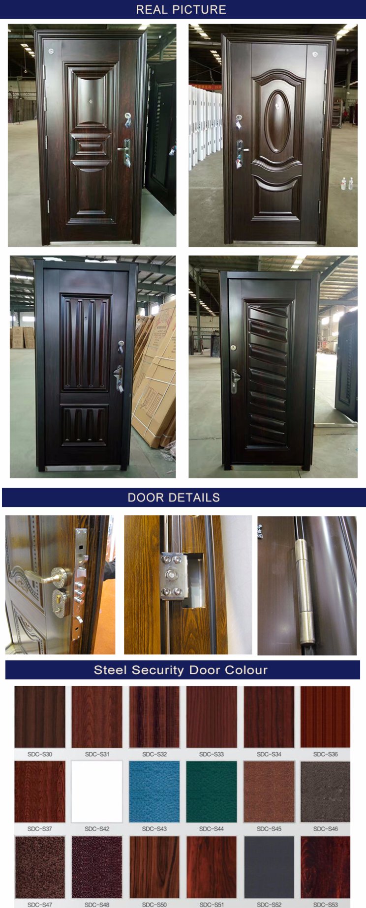 New Design and High Quality Steel Security Door