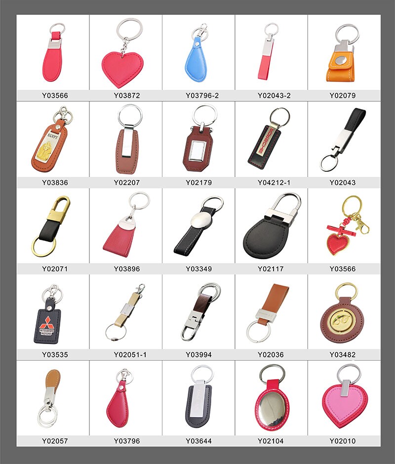 Hot Selling Compectitive PU Leather Metal Key Ring (Y02158)